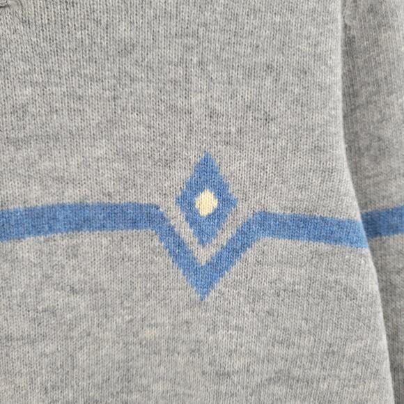 Daniel Hechter sweater gray and blue 100% lambswool size L - Picture 3 of 6